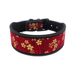 Reflective Nylon Dog Collar Fashion Printed Adjustable Pet