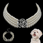 Pearl Dog Necklace Collar Fashion Jeweled Puppy Collar