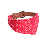 pawstrip 4 Colors Dot Small Dog Collar Bandana Soft Leather