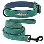 Leather Dog Collar Leash Set Personalized Customized Dog