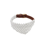pawstrip 4 Colors Dot Small Dog Collar Bandana Soft Leather